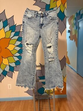 Freckled poppy flared jeans